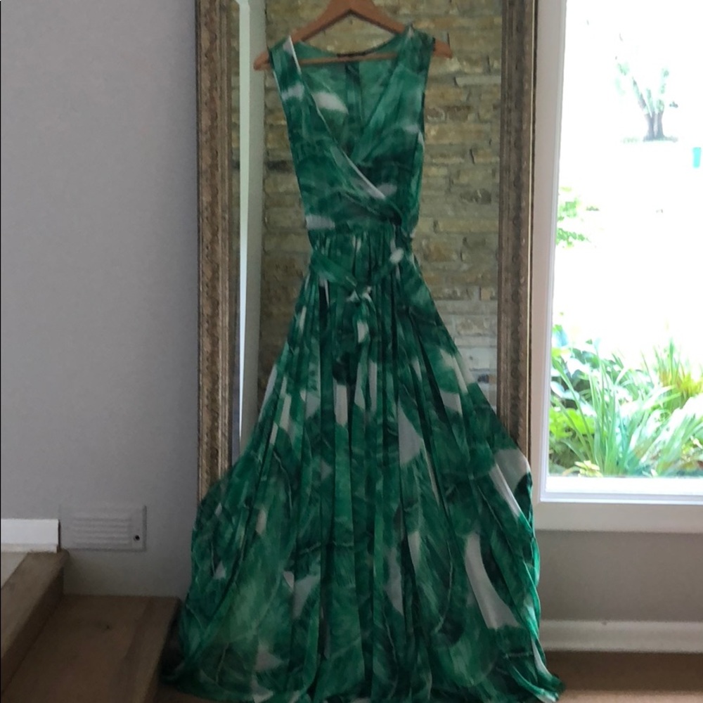 Palm Print Maxi Dress